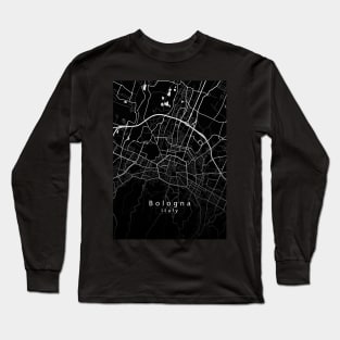 Bologna Italy City Map dark Long Sleeve T-Shirt